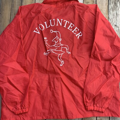 Fields Jingle Elf Parade Red VTG Jacket Mens Size 3XL Volunteer