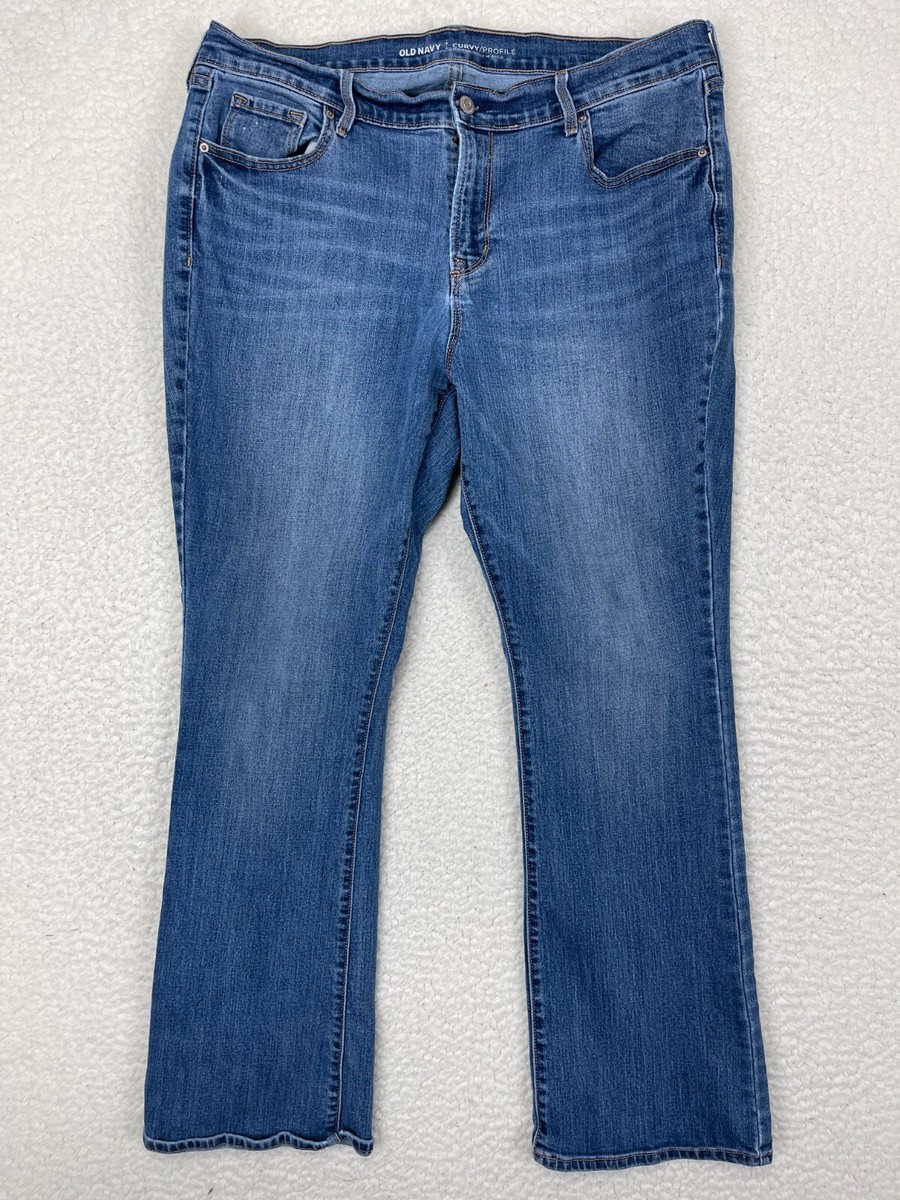 Old Navy Jeans Women's Curvy Profile Mid Rise Bootcut Denim Blue