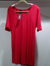 NEW Agnes and Dora Womens XS red Love Tunic dolman sleeves vneck super soft