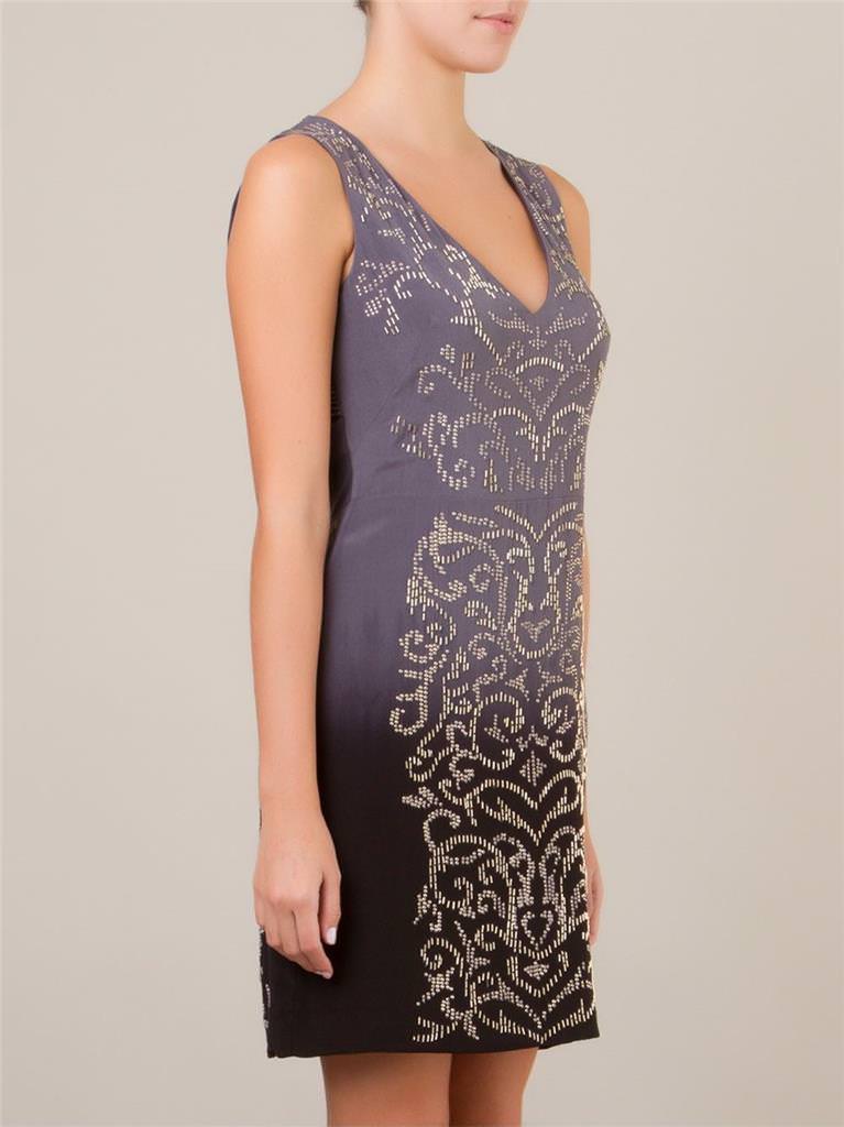 NICOLE MILLER BEADED CUTOUT OMBRE SILK SHEATH DRESS SIZE 2 DD10019 SAMPLE NICOLE MILLER BEADED CUTOUT OMBRE SILK SHEATH DRESS SIZE 2 DD10019 SAMPLE