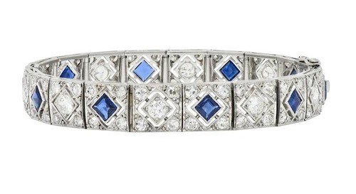 4.20ct Natural Round Diamond Sapphire 14k White Gold Anniversary Tennis Bracelet - Picture 9 of 10