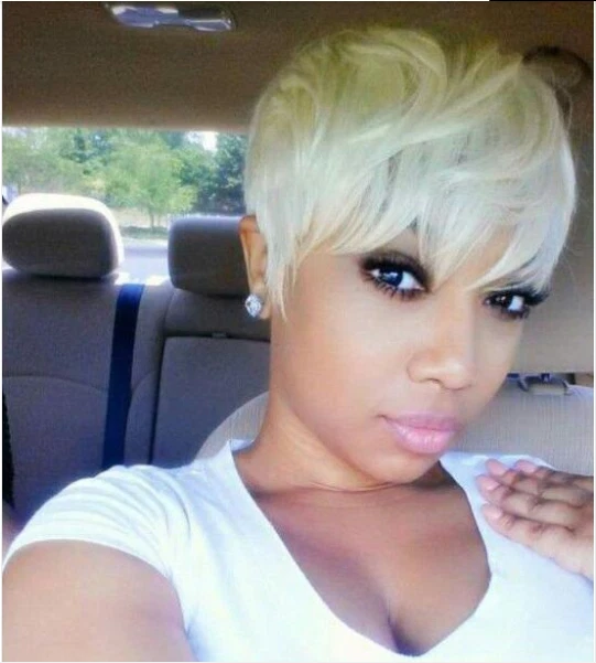 Парики из 100% человеческих волос короткие Pixie Cut платиновые светлые парики без кружева мягкие волосы - Изображение 3 из 4