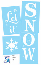 Joanie Porch 60" Stencil Let It Snow Flakes Winter Christmas Holiday Cabin Signs
