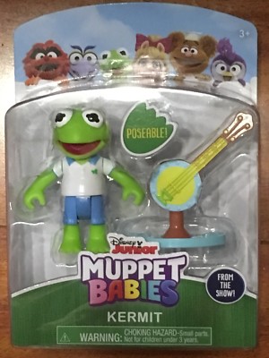 DISNEY JUNIOR Muppet Babies KERMIT Poseable Figure & Accessory New Sealed