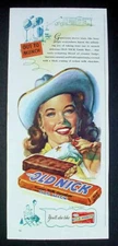 Vintage 1948 Schutters Old Nick Bit O Honey Candy Decor 40's Ephemera Print Ad