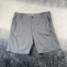 Wrangler ATG Tech Shorts Mens 42 Gray Outdoor Flex Cargo Zip Pocket Stretch