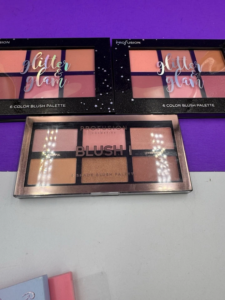 NEW Profusion Glitter & Glam 6 Color Blush Palette Lot Of 3 - Image 4 of 4