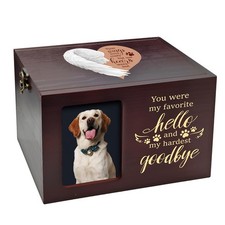 Pet Urns for Dog or Cat Ashes, Wooden Dog Urn for Ashes Keepsake with Photo F...
