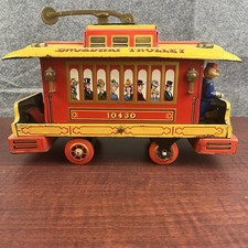 Vintage Broadway Trolley Streetcar Battery Operated Modern Toy Japan Tin 1960