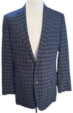 Brooks Brothers 346 Regent Fit Blue Plaid Wool Blend Sport Coat Blazer Size 42L