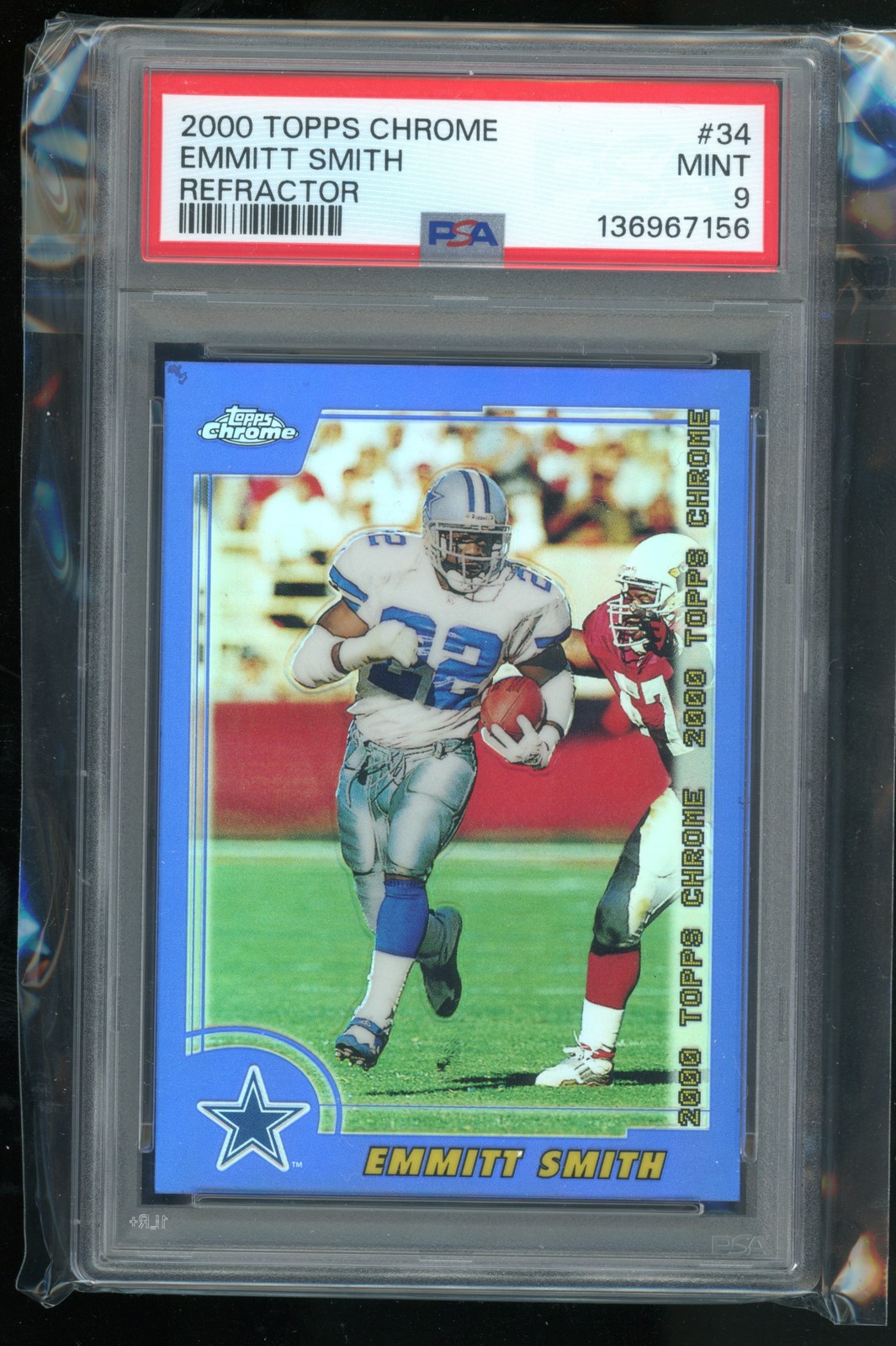 2000 Topps Chrome 34 Emmitt Smith Refractor PSA 9 Pop 14