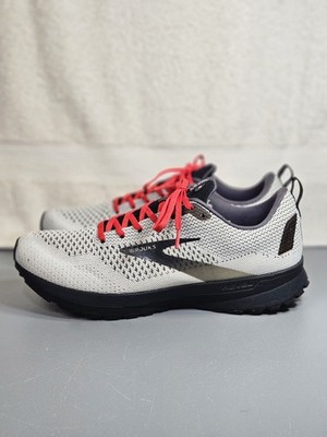 Brooks Revel 4 Running Shoes Sneakers Knit White Black Red Mens Size US 14 D