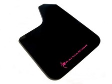 Rally Armor Basic Series Black Mud Flaps W Pink Logo Universal Mf12-bas-bcpk