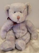 Vintage Russ Berrie 10" Opal Teddy Bear Lavender and Lilac Patterned Plush Fur