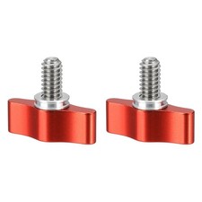 Clamping Screw Knob 1/4" x 0.98", 2Pcs Aluminum Alloy Camera Thumb Screws, Red
