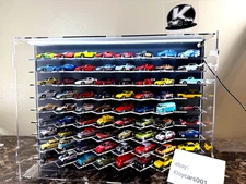Hot Wheels 63 car acrylic  display case  45 degree cool style & light strip#case