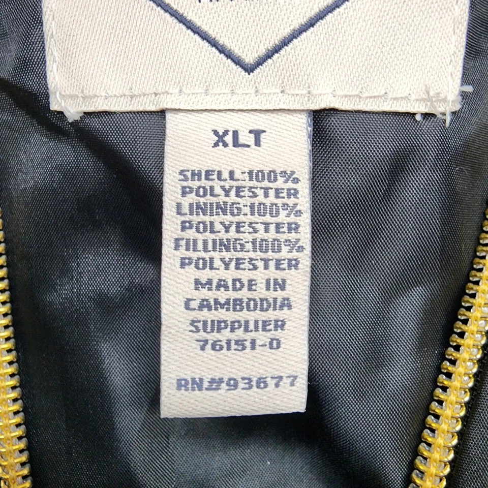 Chaleco St Johns Bay para mujer XLT negro dorado acolchado acolchado acolchado bolsillos con cremallera completa invierno Foto 4 de 4