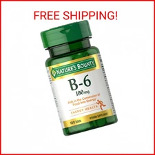Nature's Bounty Vitamin B6 100mg Tablets - Supports Energy Metabolism & Nervous