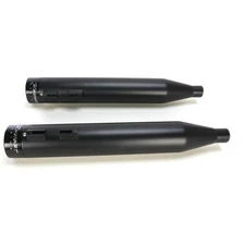 Rinehart Black 4" Slip-On Mufflers w/Black  End Caps - 500-0105 (no ship to CA)