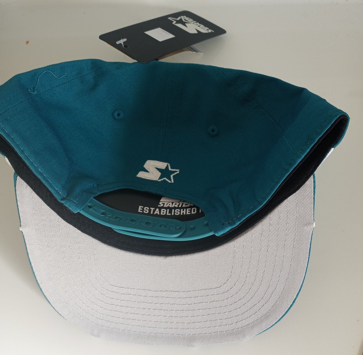 90 s Look San Jose Sharks Hat Mens Snapback Blue Collision Shatter