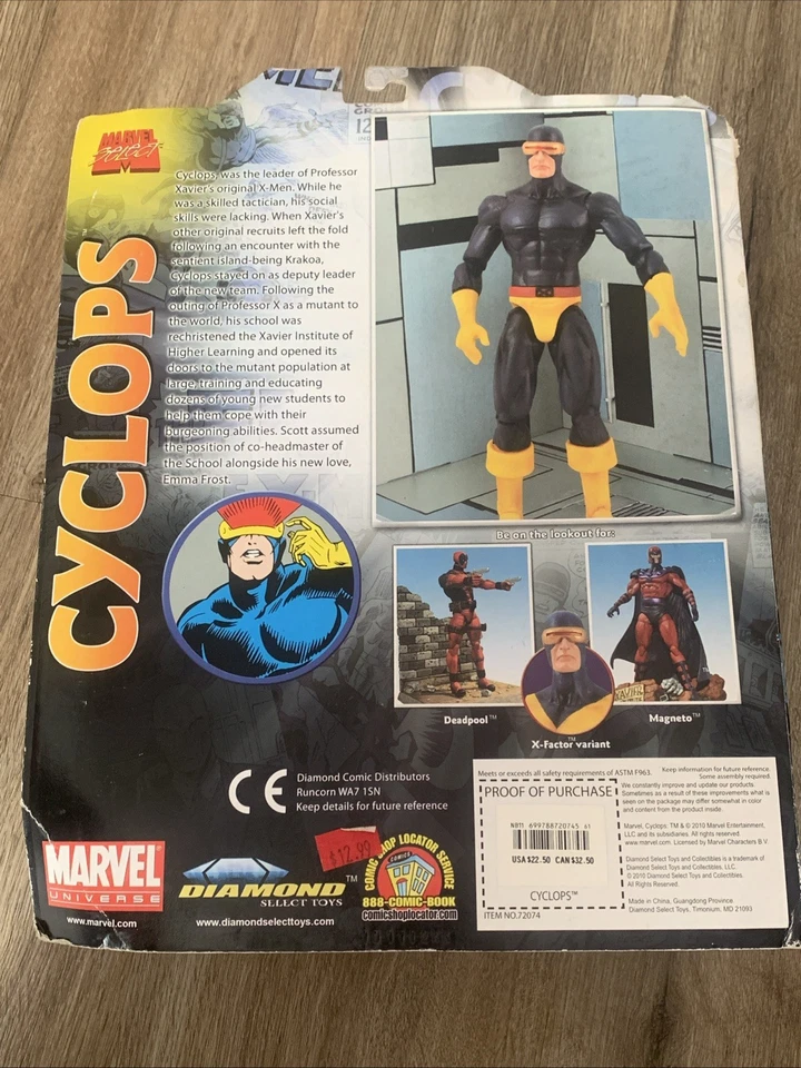 Figura de acción Diamond Select Marvel Comics X-Men Cíclope variante factor X 2010 Foto 3 de 4