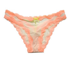 Victoria's Secret Dream Angels Lace-Trim T-Back Cheekini Panty Coral Lace