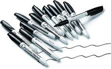 Black Dry Erase Markers Low Odor Fine Whiteboard Markers Thin Box of 12