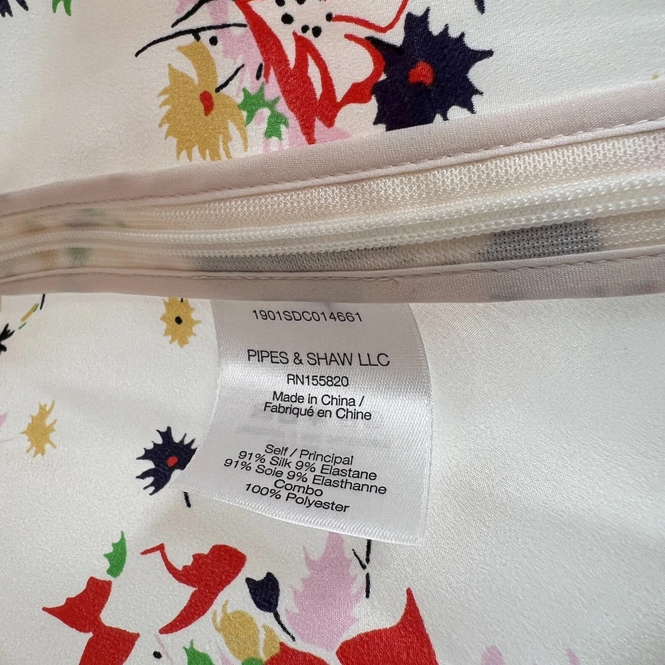 Veronica Beard Top Womens 10 Silk Floral Tie Front Workwear Cottagecore Feminine - Image 4 of 4