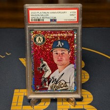 2023 Topps Chrome Platinum - Mason Miller #109 Speckle Refractor /150 (RC) PSA 9