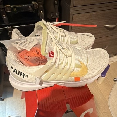 Nike Air Presto Off-White White Mesh Low Top Sneaker Orange Tag Extra Laces
