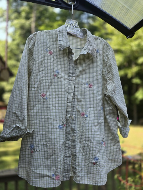 womens Alfred Dunner Mint Green Garden button up shirt Size 16W