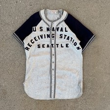 Vintage 40s US Navel Receiving Station Seattle Washington Wilson Jersey Size 38