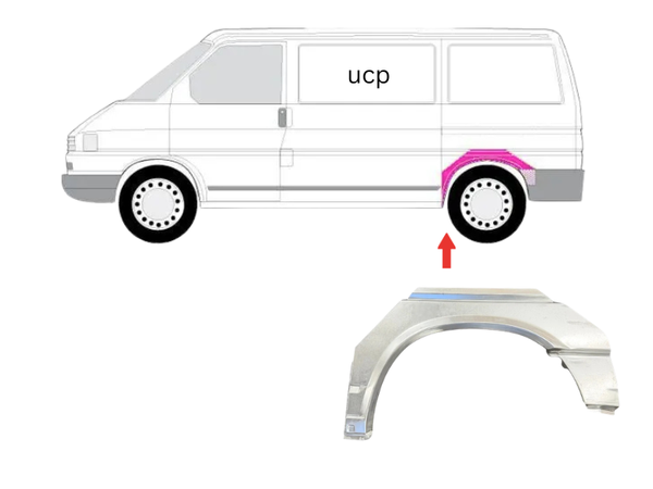 Reparaturblech Seitenwand Radlauf Hinten AußEn Links FüR Vw T4 Bus Kurz 90-03-image