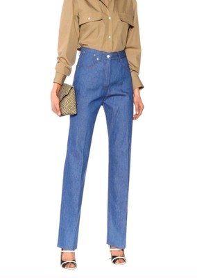 DRIES VAN NOTEN High Rise Straight 100% Cotton Jeans Size 31 Org $490