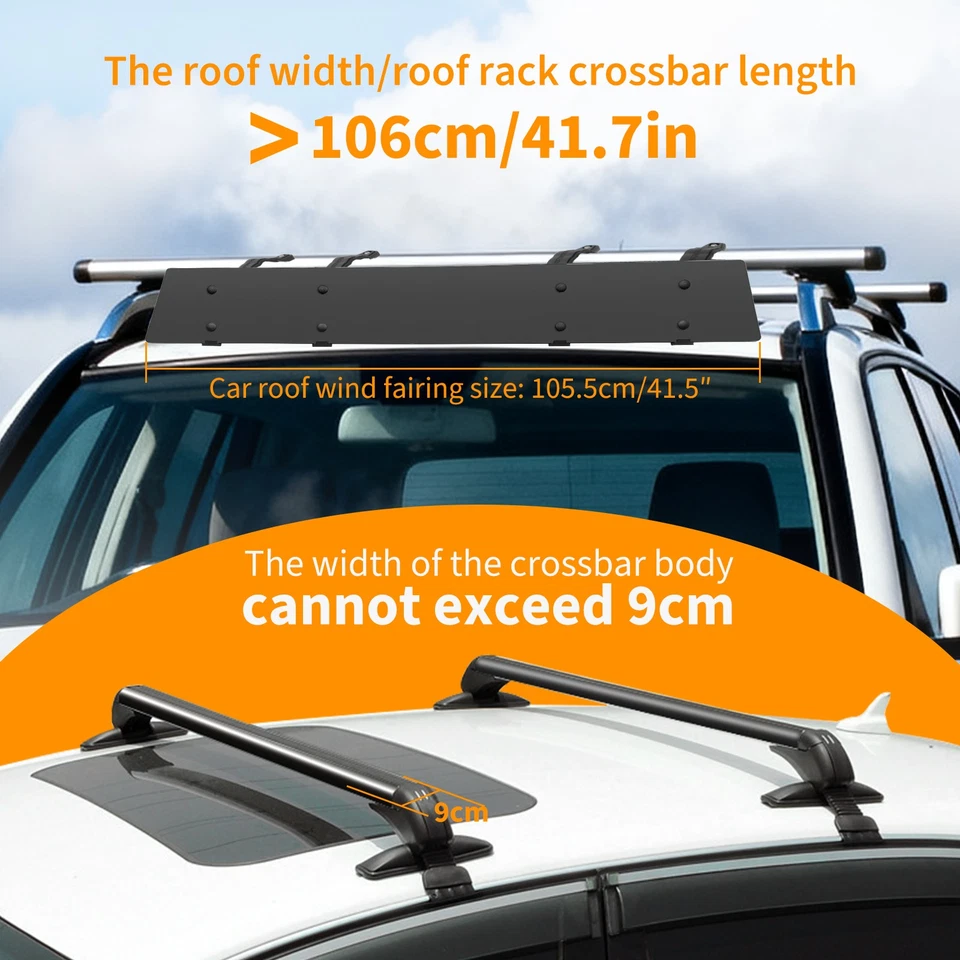 Carenado de viento deflector de aire portaequipajes de techo 38"/42" para VW Golf GTI MK6 MK7 MK7.5 MK8 Foto 3 de 4