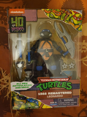 TMNT 1988 Remastered Playmates LEONARDO Figure Teenage Mutant Ninja Turtles New