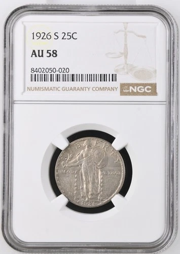 1926 S Standing Liberty Quarter NGC AU-58