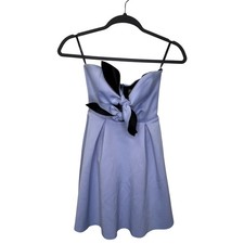 ASOS Strapless Scuba Knot Front Mini Skater Dress Size 4 Tie Front Cutouts 