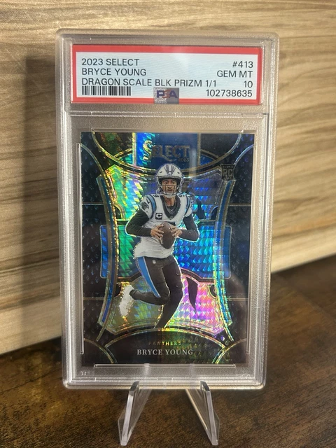 Bryce Young 2023 Select Black Dragon Scale Prizm #1/1 Rookie RC PSA 10 Panthers