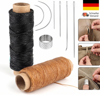 Ledergarn Ledernadel, 2 Rollen Sattlergarn Gewachst, ReißFest Wachsfaden 100M Mi
