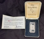 1973 Holy Bible- Gold Over Pure Silver Art Bar- Reg. #0777- original box&reg
