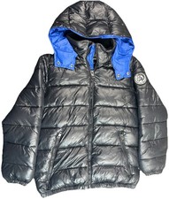 Diesel Boy Shiny Black Hooded Down Puffer Jacket Coat Size 10/12