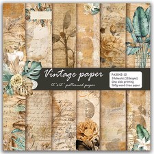 Scrapbook Paper 12x12 inch - Vintage Botanical Floral Double Sided Pattern De...