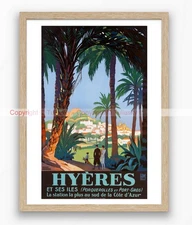 Affiche Vintage Illustrée –HYERES - 30x40 cm 🖼️✨