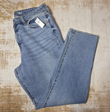 Old Navy O.G. Straight Jeans Womens 14 Tall Blue Wash High Rise Stretch Denim