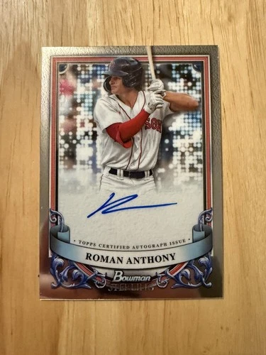 Roman Anthony 2024 Bowman Sterling Prospect Auto Signed On Card Boston Red Sox