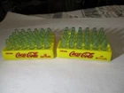 2 Miniature Coca Cola Yellow Cases with 24 Green Bottles Vintage Soda
