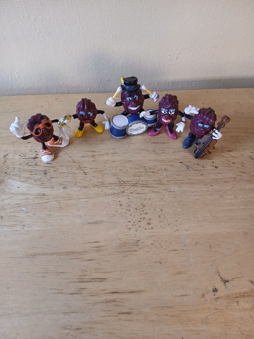 Vintage 1988 California Raisins Lot Drums & Drummer Figurine by Applause PVC 3