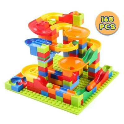 168 Pcs Marble Run Building Blocks Classic Blocks STEM Toy Bricks Set Kids Race