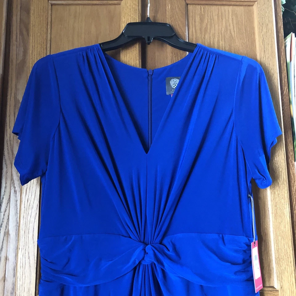 Mono para mujer Vince Camuto Twist Front Jersey pierna ancha azul talla grande 1X nuevo con etiquetas Foto 2 de 4